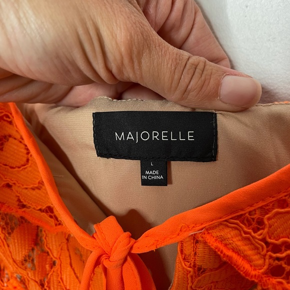 Majorelle | Sunbeams Lace Mini Dress Neon Orange L - Picture 4 of 7